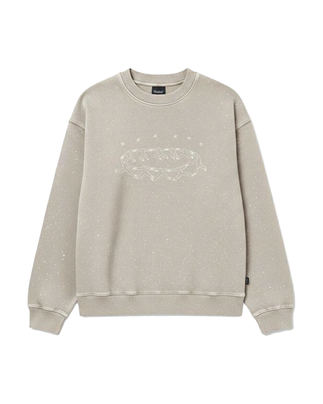 Felpa Girocollo Oversize Fit "Girotondo" - Tortora, vista retro