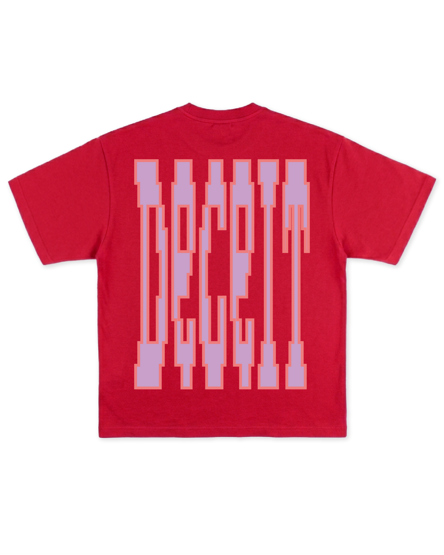 T-Shirt Flared Fit Rosso "Shall Eat", vista retro