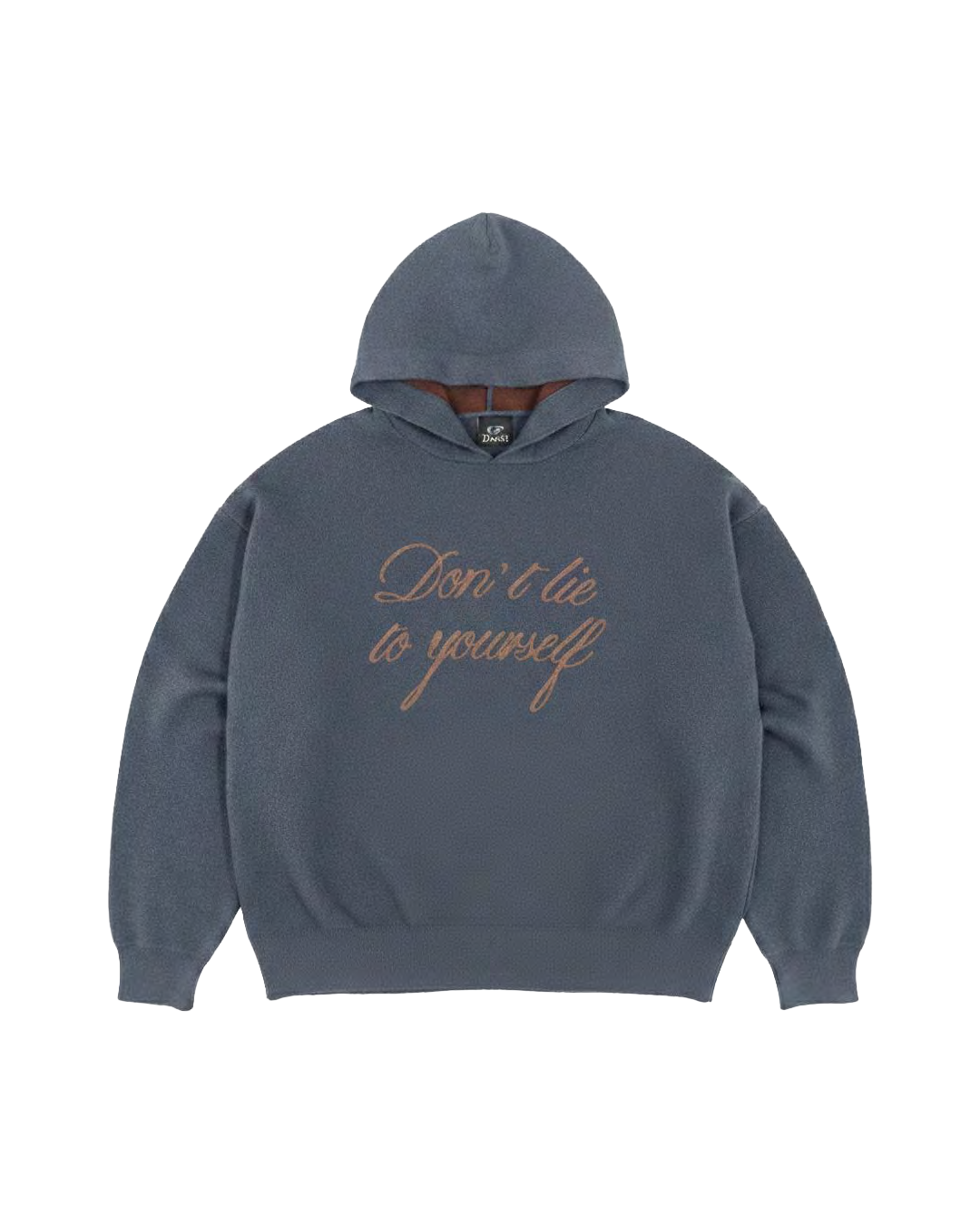 Maglione Cappuccio Oversize Fit "Don't Lie" - Polvere, vista frontale
