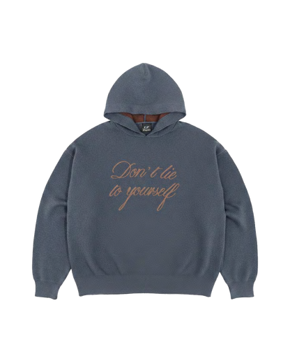 Maglione Cappuccio Oversize Fit "Don't Lie" - Polvere, vista frontale