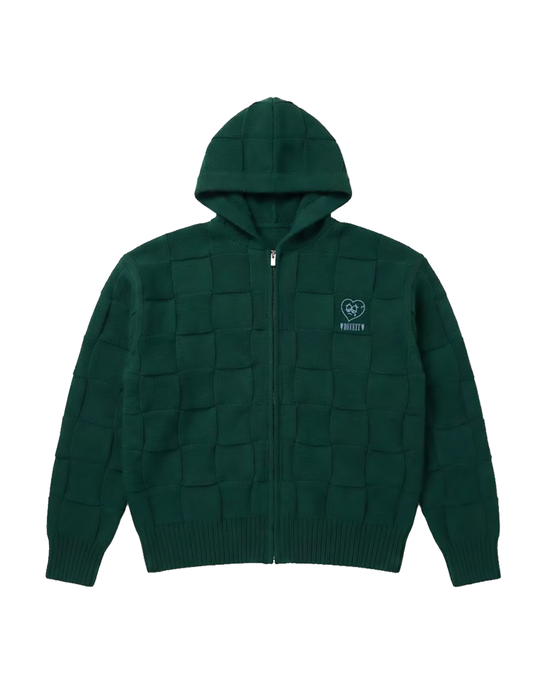 Maglione Cappuccio Oversize Fit "Melancholy" - Verde, vista frontale