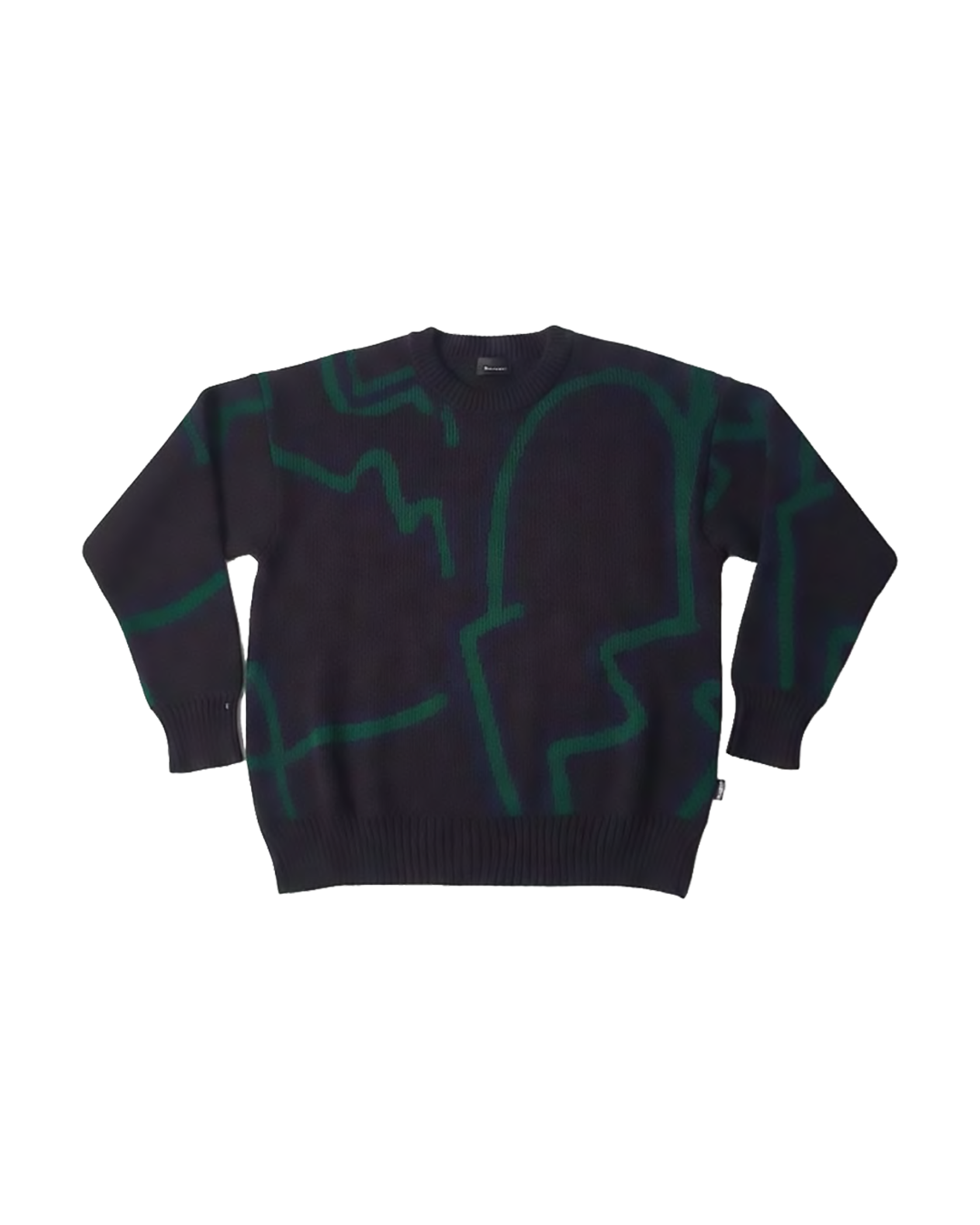 Maglione Oversize Fit "Primitive" - Nero, vista frontale