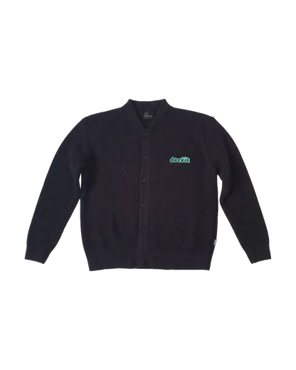 Cardigan Oversize Fit "Primitive" - Nero, vista frontale