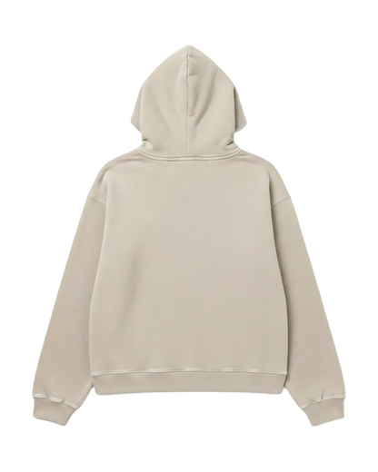 Felpa Hoodie Crop Fit "Don't Lie" - Tortora, vista retro