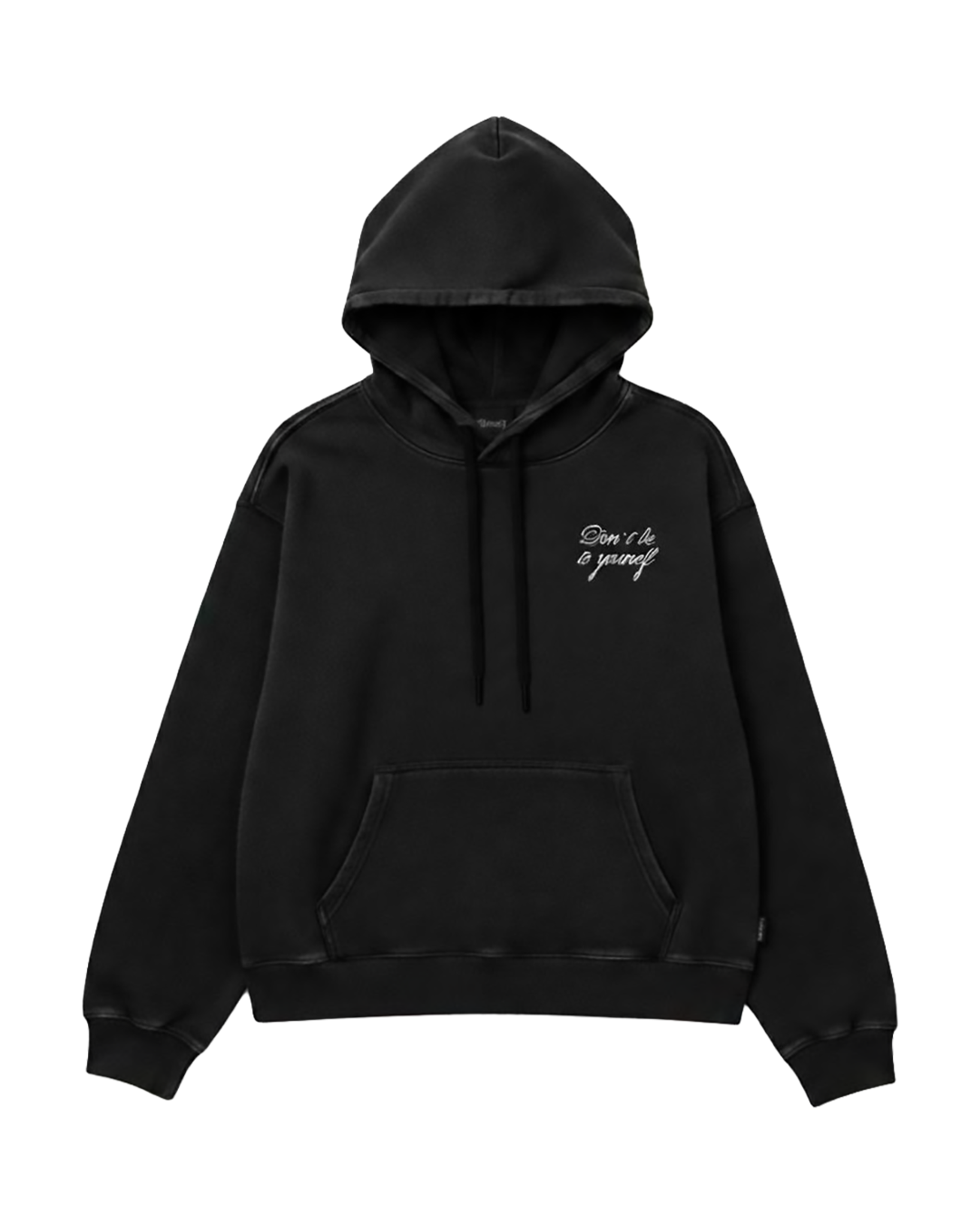 Felpa Hoodie Crop Fit "Don't Lie" - Nero, vista frontale