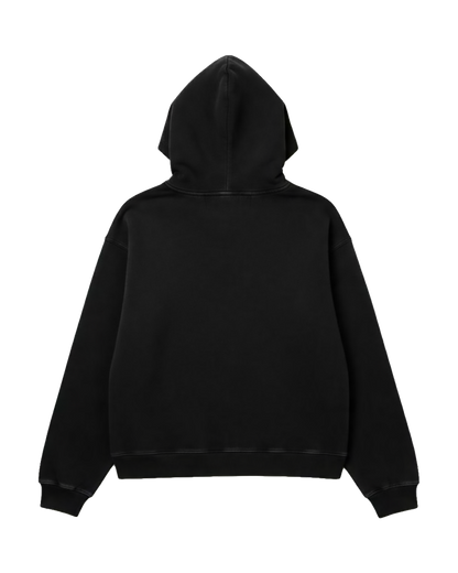 Felpa Hoodie Crop Fit "Don't Lie" - Nero, vista retro