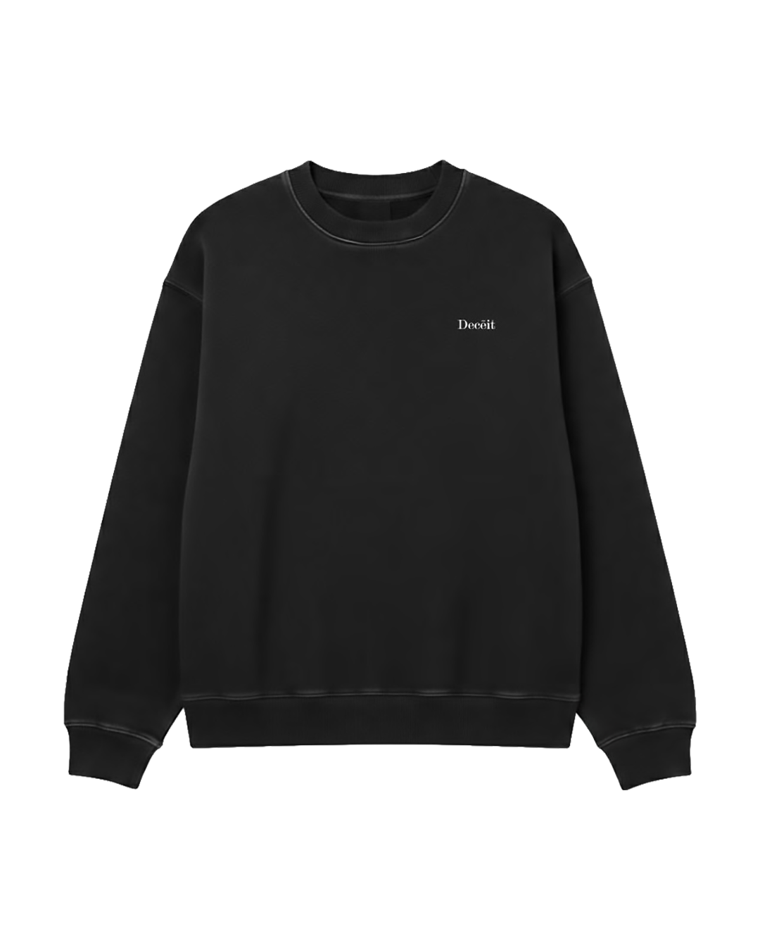Felpa Girocollo Oversize Fit "Don't Lie" - Nero, vista frontale