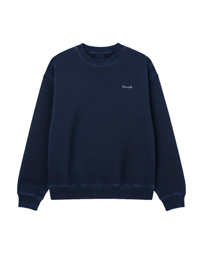 Felpa Girocollo Oversize Fit "Don't Lie" - Blu, vista frontale
