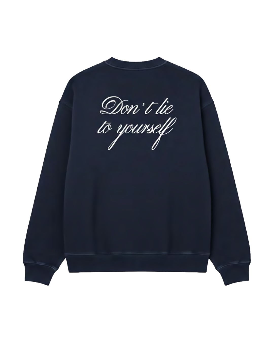 Felpa Girocollo Oversize Fit "Don't Lie" - Blu, vista retro