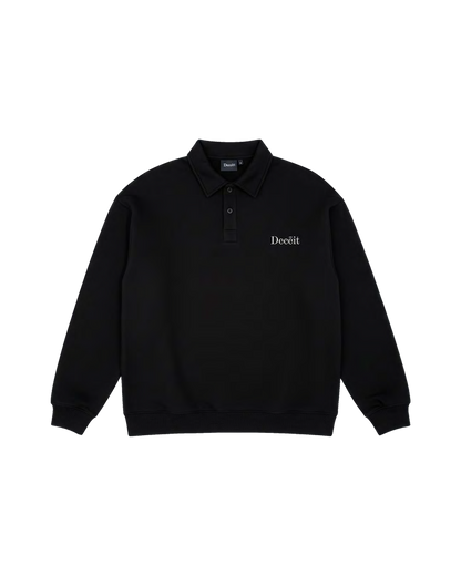 Polo Regular Fit "Deceit Basic" - Nero, vista frontale