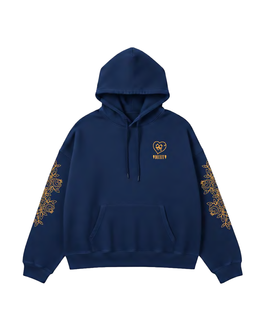 Felpa Hoodie Oversize Fit "Liberty" - Blu, vista frontale