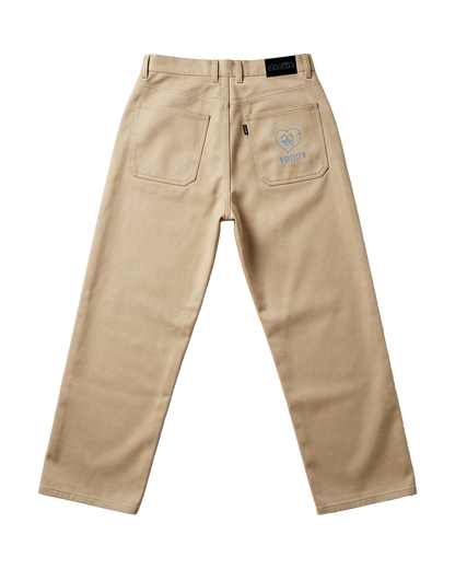 Pantalone Denim Baggy Fit "Melancholy" - Beige, vista retro