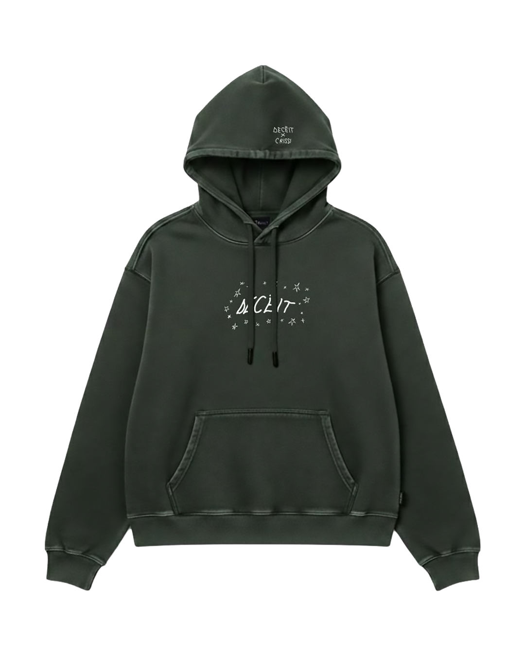 Felpa Hoodie Oversize Fit "Eden" - Verde, vista frontale