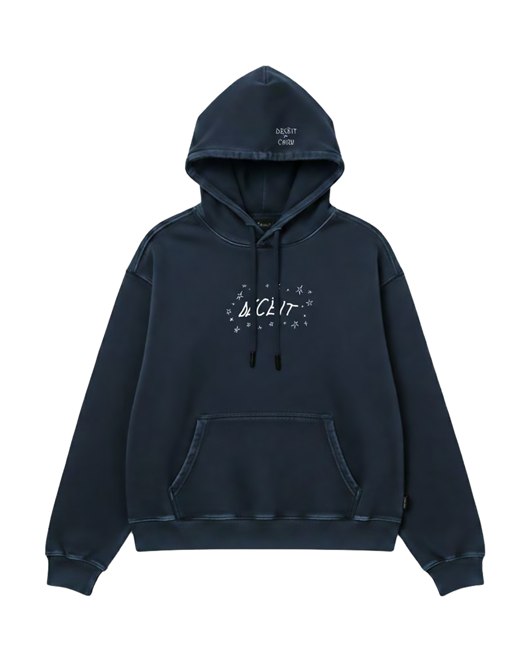 Felpa Hoodie Oversize Fit "Eden" - Blu, vista frontale