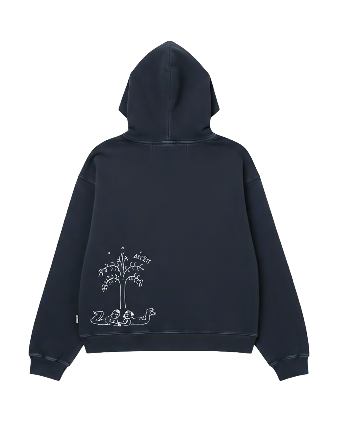 Felpa Hoodie Oversize Fit "Eden" - Blu, vista retro
