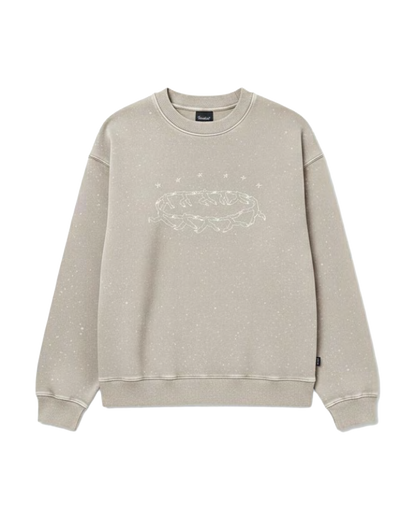 Felpa Girocollo Oversize Fit "Girotondo" - Tortora, vista frontale
