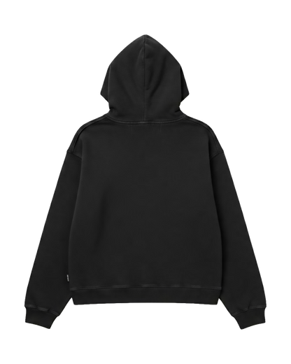 Felpa Hoodie Oversize Fit "Stelline" - Nero, vista retro