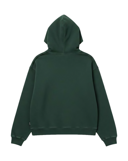 Felpa Hoodie Oversize Fit "Stelline" - Verde, vista retro