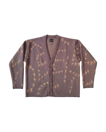 Cardigan Oversize Fit "Stelline" - Tortora, vista frontale