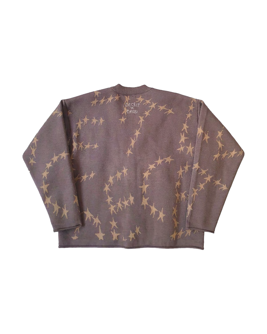 Cardigan Oversize Fit "Stelline" - Tortora, vista retro