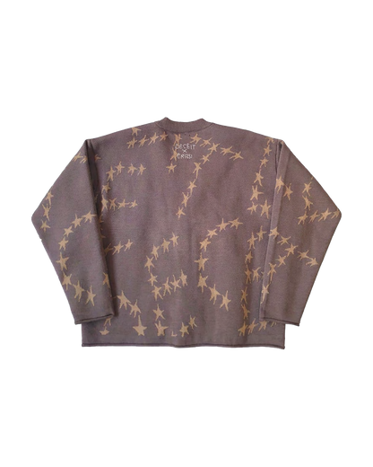 Cardigan Oversize Fit "Stelline" - Tortora, vista retro