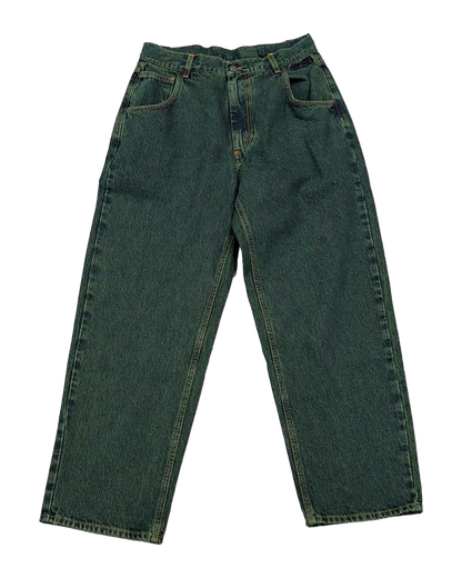 Pantalone Denim Baggy Fit "Primitive" - Verdone, vista frontale