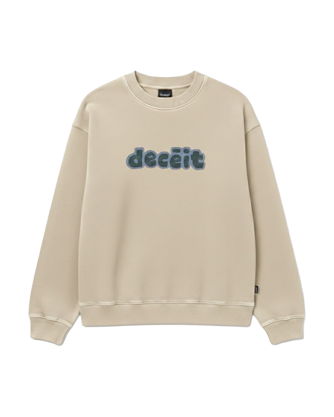 Felpa Girocollo Oversize Fit "Primitive Sponge" - Tortora, vista frontale