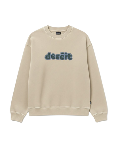 Felpa Girocollo Oversize Fit "Primitive Sponge" - Tortora, vista frontale