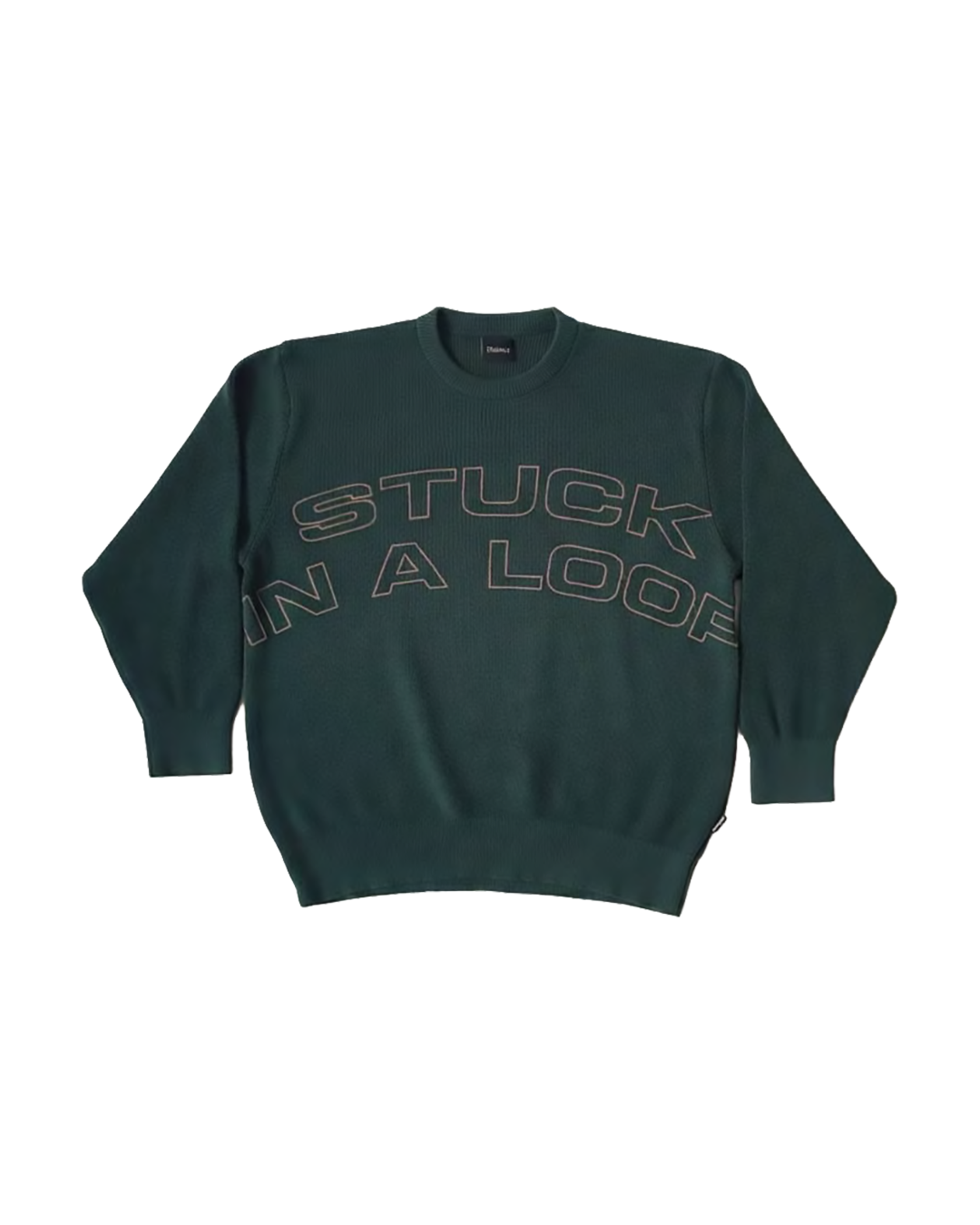 Maglione Oversize Fit "Stuck in a Loop" - Verde, vista frontale