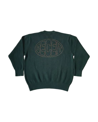 Maglione Oversize Fit "Stuck in a Loop" - Verde, vista retro