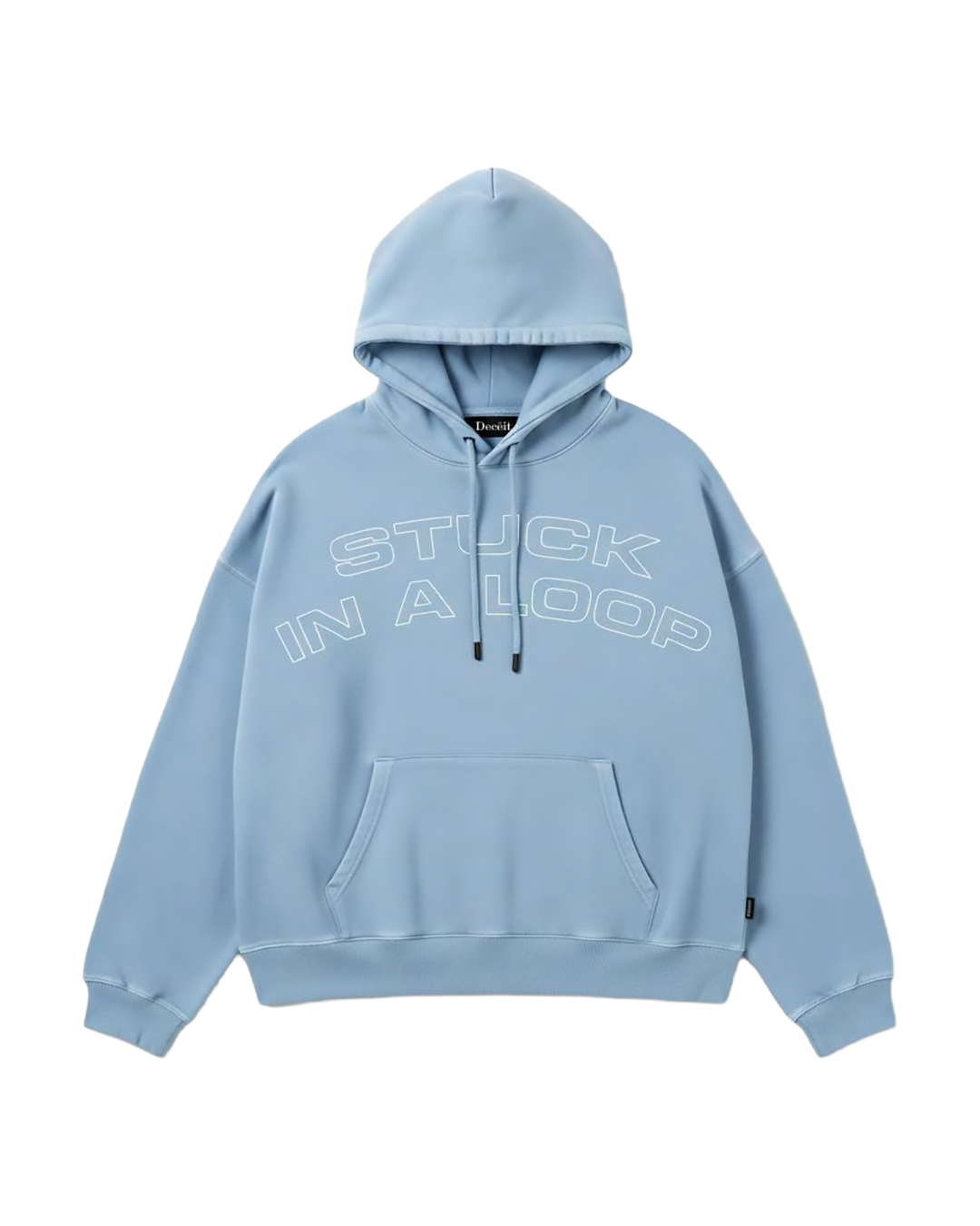 Felpa Hoodie Oversize Fit "Stuck in a Loop" - Polvere, vista frontale