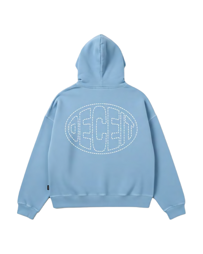 Felpa Hoodie Oversize Fit "Stuck in a Loop" - Polvere, vista retro