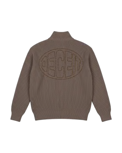 Felpa Full Zip Oversize Fit "Stuck in a Loop" - Tortora, vista retro