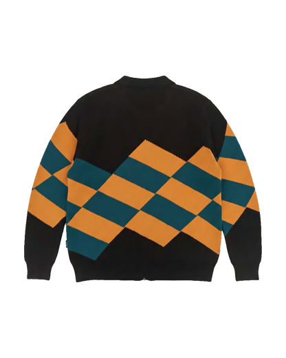 Cardigan Oversize Fit "Gogogo" - Nero, vista retro