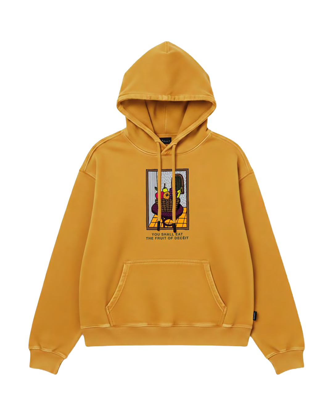 Felpa Hoodie Oversize Fit "Painted" - Giallo, vista frontale