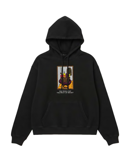 Felpa Hoodie Oversize Fit "Painted" - Nero, vista frontale
