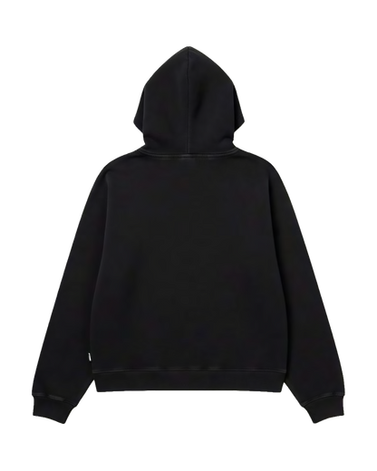 Felpa Hoodie Oversize Fit "Painted" - Nero, vista retro