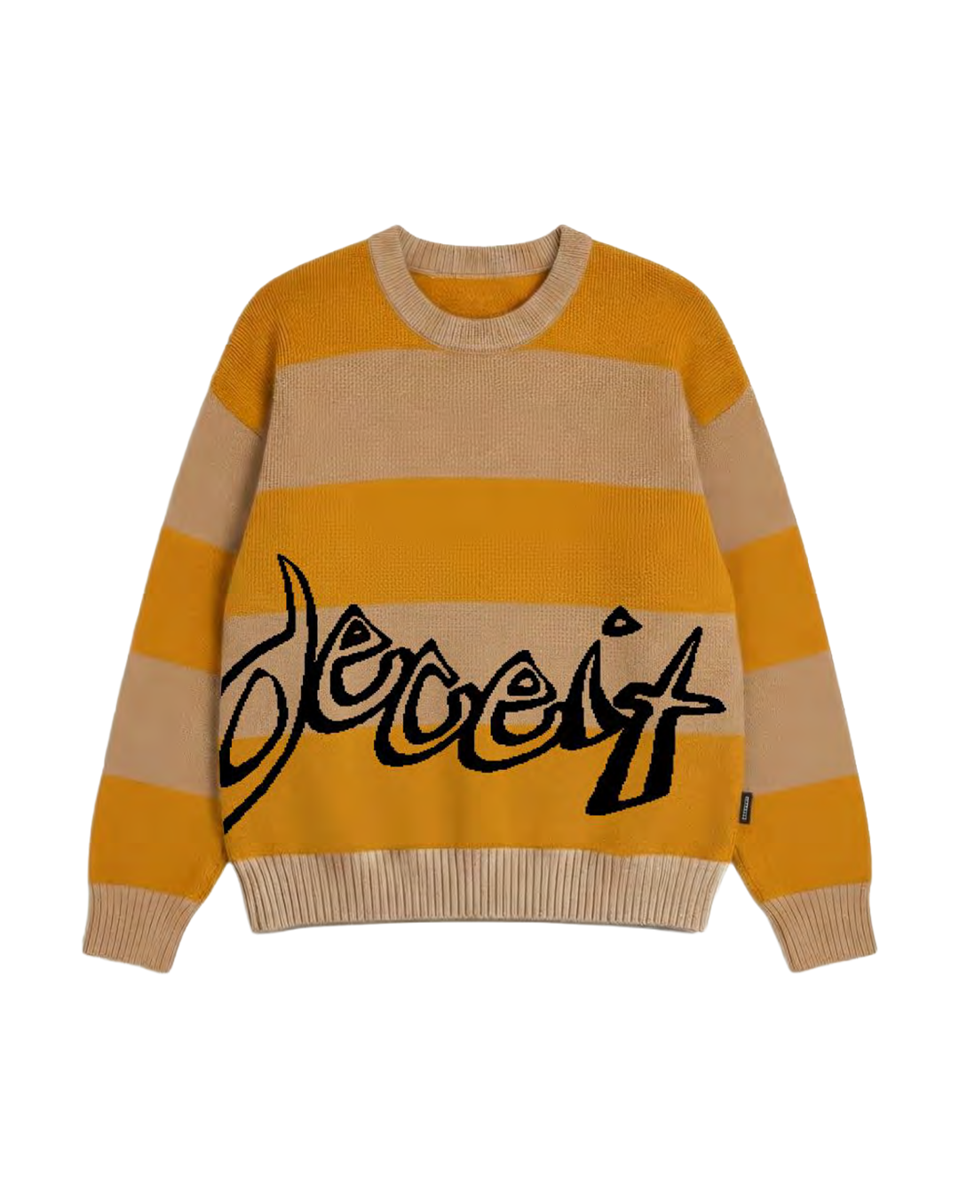 Maglione Oversize Fit "Wave" - Senape, vista frontale