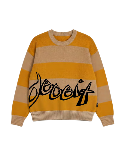 Maglione Oversize Fit "Wave" - Senape, vista frontale