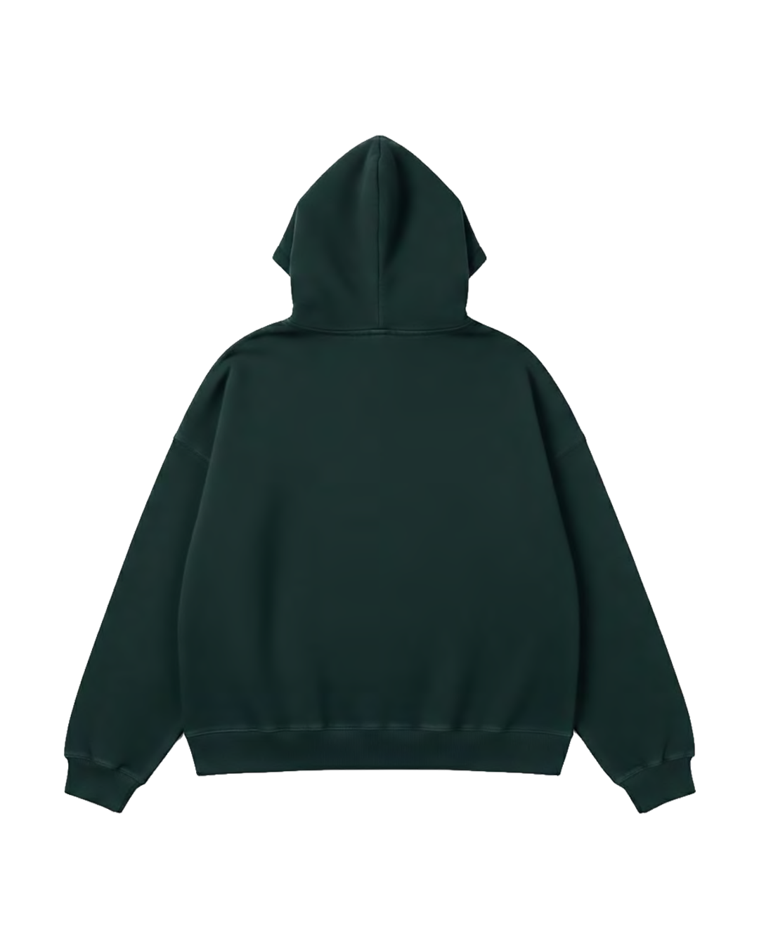 Felpa Hoodie Oversize Fit "Wave" - Verde, vista retro