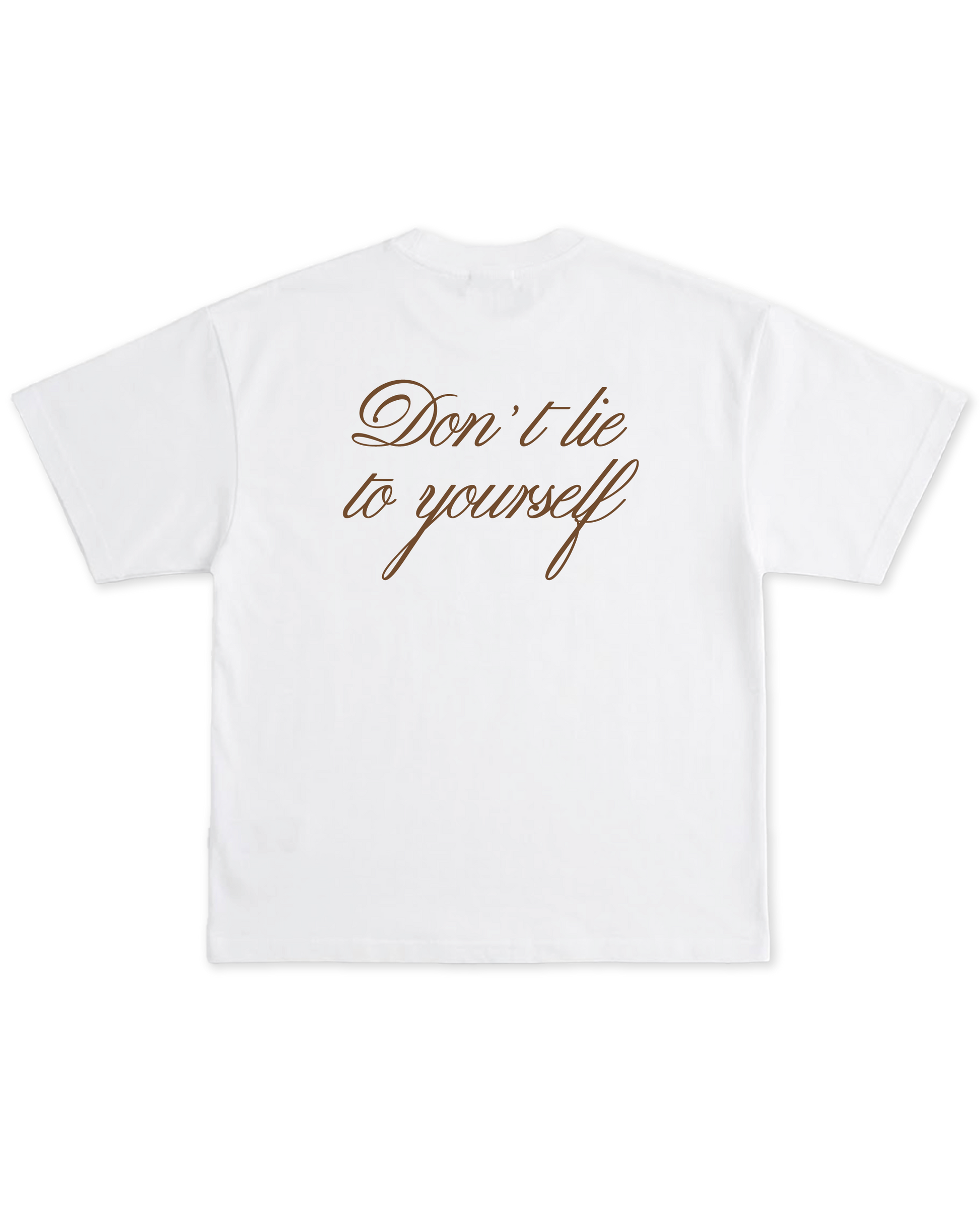 T-Shirt Flared Fit Bianco "Don't Lie to Yourself", vista retro