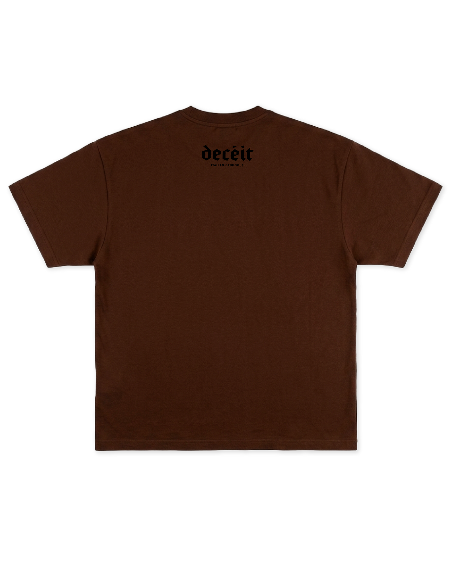 T-Shirt Flared Fit Marrone "Worn Out", vista retro