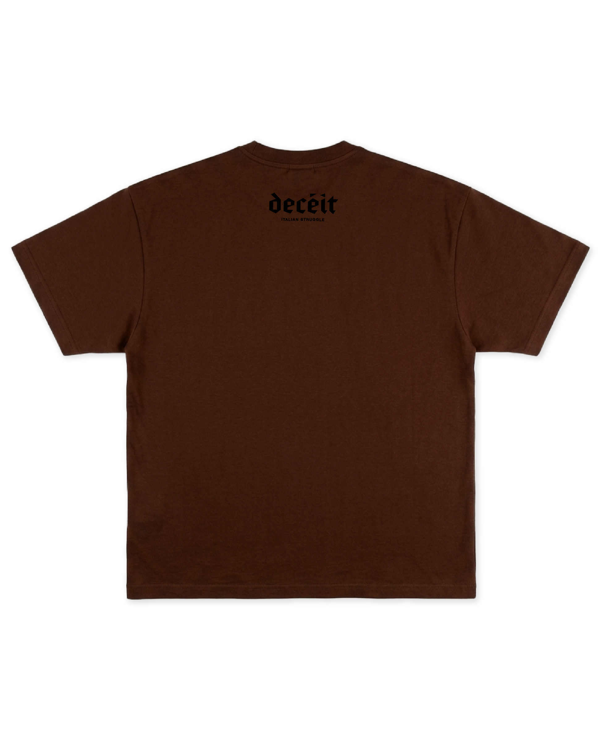 T-Shirt Flared Fit Marrone "Worn Out", vista retro