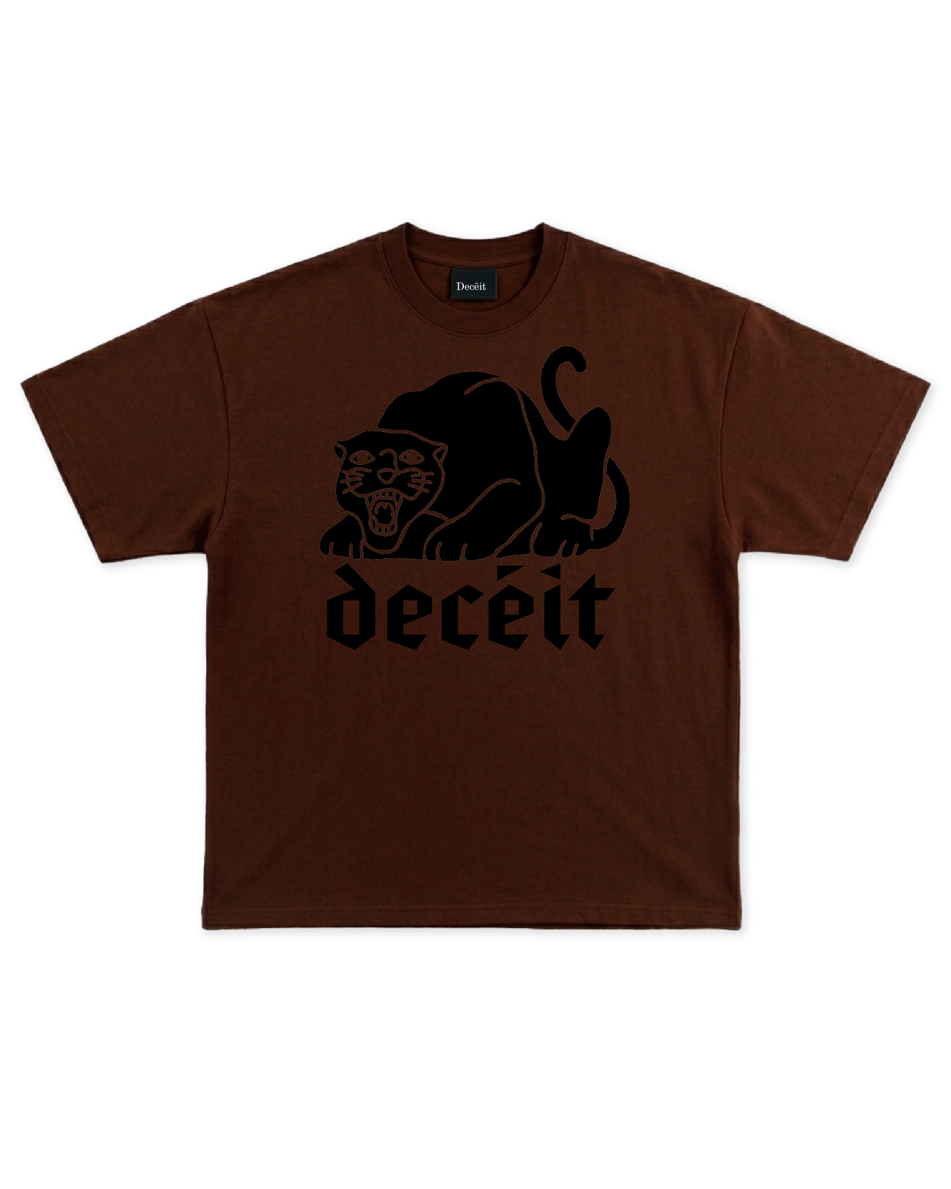 T-Shirt Flared Fit Marrone "Worn Out", vista frontale