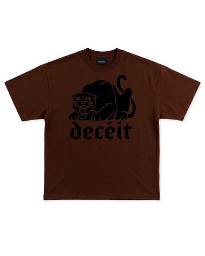 T-Shirt Flared Fit Marrone "Worn Out", vista frontale