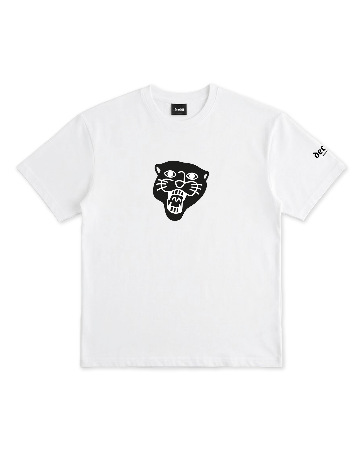 T-Shirt Regular Fit Nero "I Don't Care", vista frontale