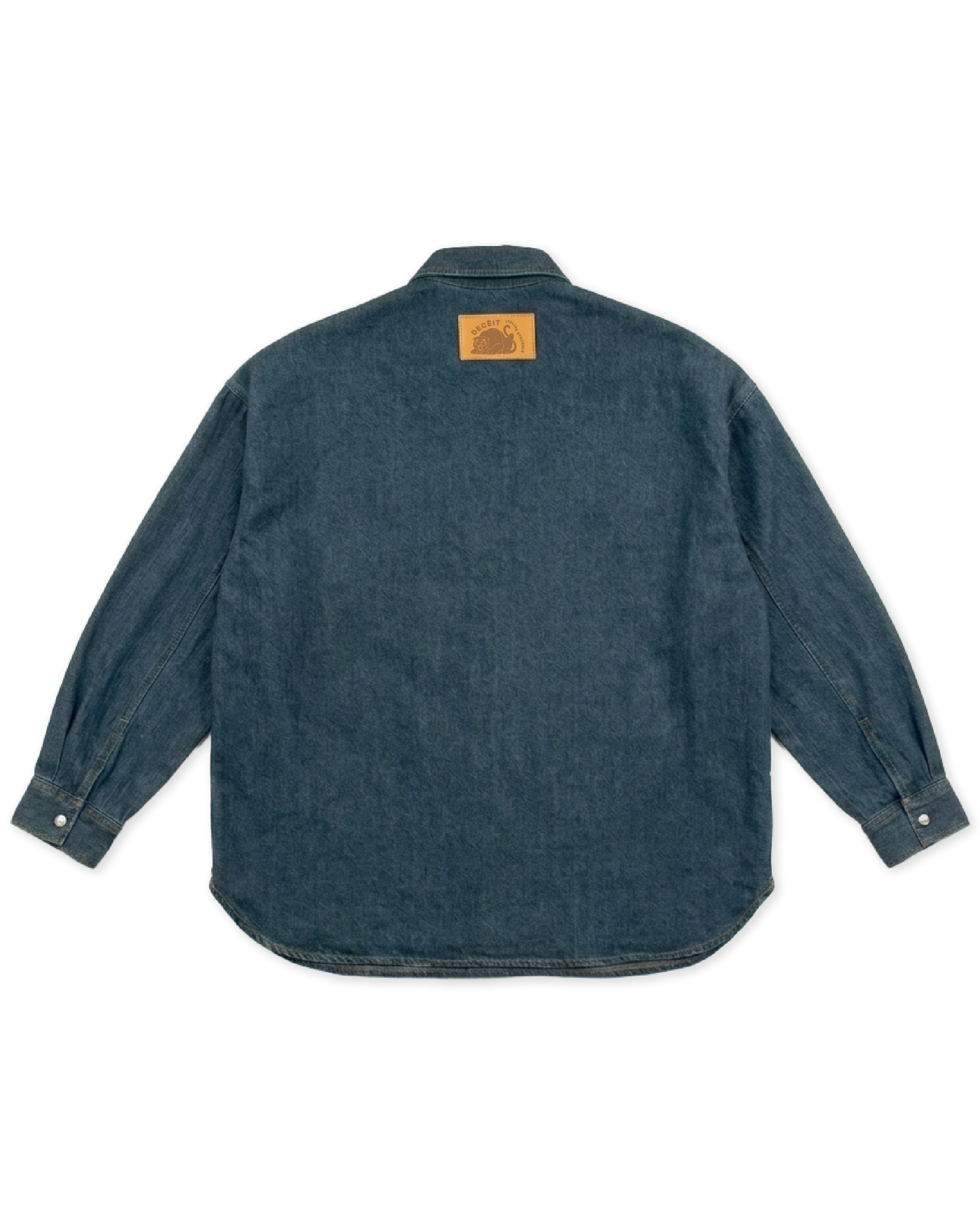 Camicia Denim Oversize Fit Blu Denim "Struggle Longshirt", vista retro