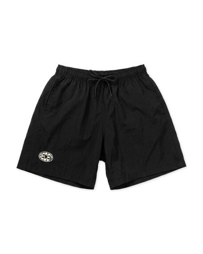 Short Oversize Fit Nero "Stuck in a Loop Tech", vista frontale