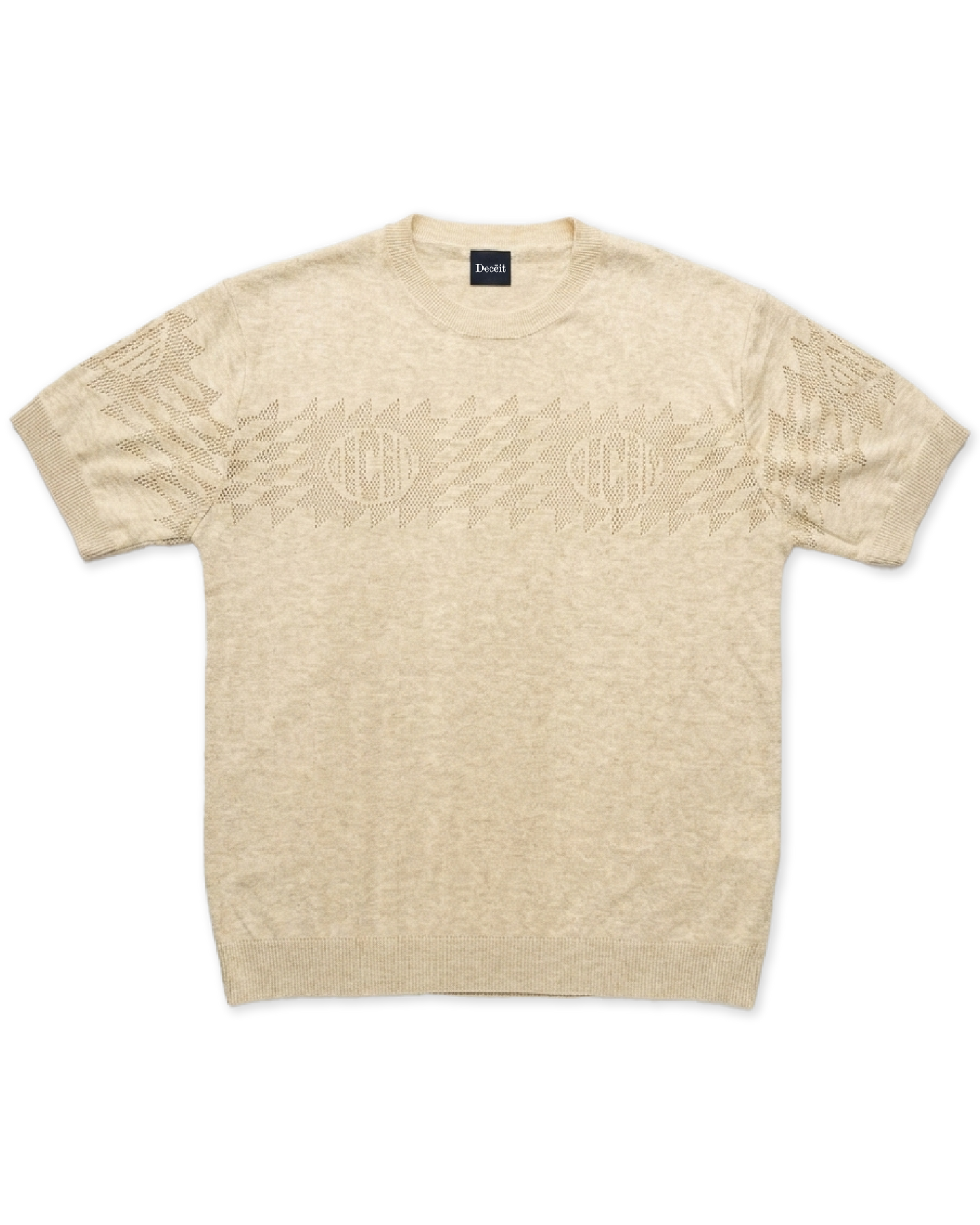 T-Shirt Regular Fit Beige "Stuck in a Loop", vista retro