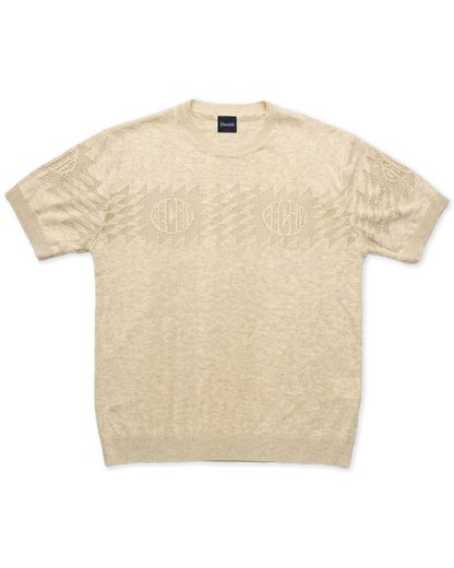 T-Shirt Regular Fit Beige "Stuck in a Loop", vista retro